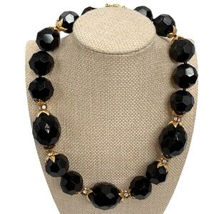YOSCA ©" signature Gerard Yosca Bijoux Yosca 
Vintage Black Gold Beaded Necklace
